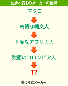 T?の生まれ変わりメーカー結果