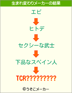 TCR?????????の生まれ変わりメーカー結果
