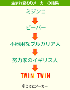 TWIN TWINの生まれ変わりメーカー結果