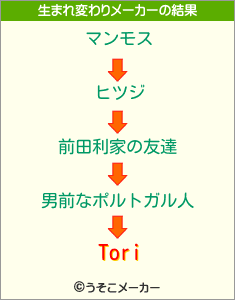 Toriの生まれ変わりメーカー結果