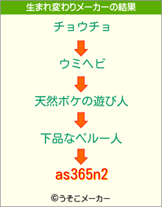 as365n2の生まれ変わりメーカー結果