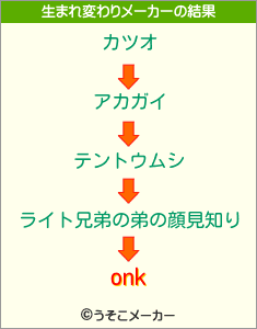 onkの生まれ変わりメーカー結果