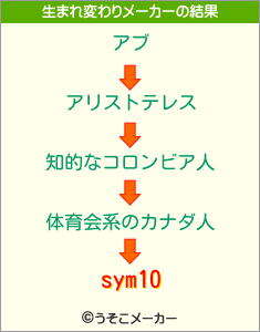 sym10の生まれ変わりメーカー結果