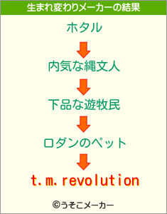 t.m.revolutionの生まれ変わりメーカー結果