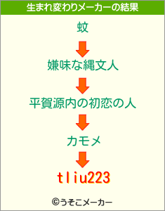 tliu223の生まれ変わりメーカー結果