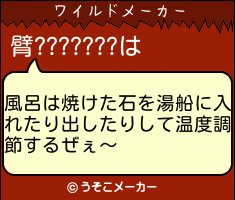 臂???????のワイルドメーカー結果