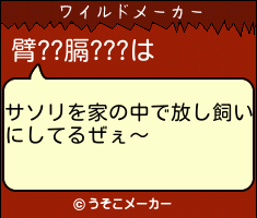 臂??膈???のワイルドメーカー結果