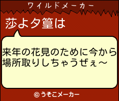 莎よタ篁のワイルドメーカー結果