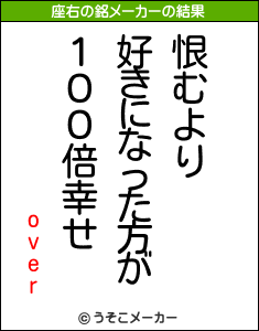 overの座右の銘メーカー結果