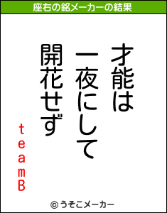 teamBの座右の銘メーカー結果