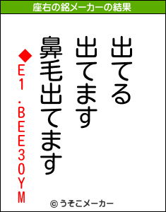 ◆E1.BEE30YMの座右の銘メーカー結果