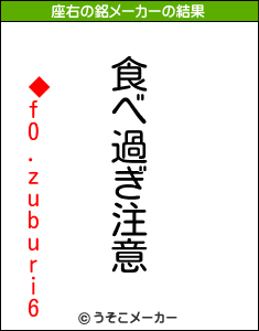 ◆f0.zuburi6の座右の銘メーカー結果
