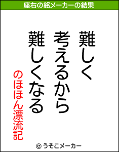 のほほん漂流記の座右の銘メーカー結果