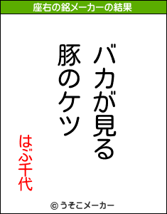 はぶ千代の座右の銘メーカー結果