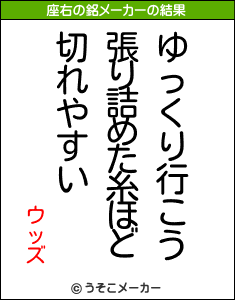 ウッズの座右の銘メーカー結果