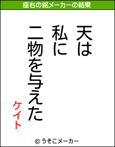 ケイトの座右の銘メーカー結果