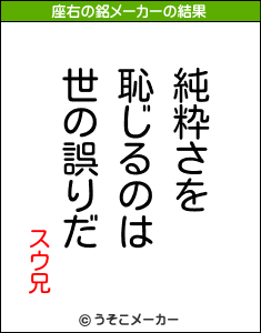スウ兄の座右の銘メーカー結果