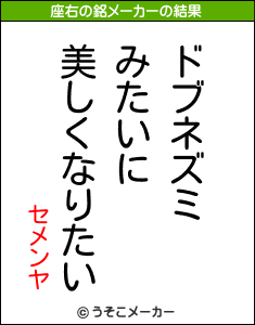 セメンヤの座右の銘メーカー結果