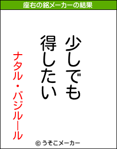 ナタル・バジルールの座右の銘メーカー結果