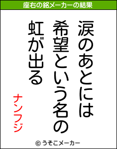 ナンフジの座右の銘メーカー結果