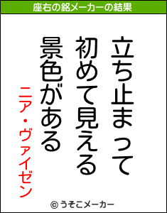 ニア・ヴァイゼンの座右の銘メーカー結果