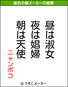 ニャンポコの座右の銘メーカー結果