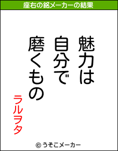 ラルヲタの座右の銘メーカー結果