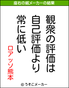 ロアッソ熊本の座右の銘メーカー結果