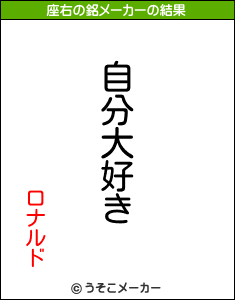 ロナルドの座右の銘メーカー結果