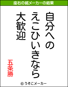 五条勝の座右の銘メーカー結果