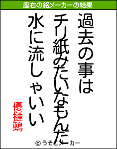 優撻鵐の座右の銘メーカー結果