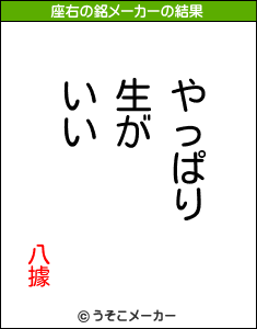 八據の座右の銘メーカー結果