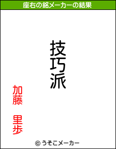 加藤 里歩の座右の銘メーカー結果