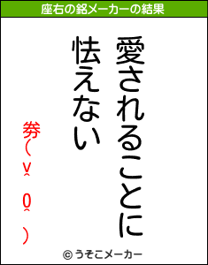 劵(v^0^)の座右の銘メーカー結果