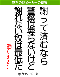 勸(62)の座右の銘メーカー結果