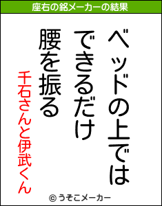 千石さんと伊武くんの座右の銘メーカー結果