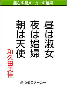 和久田美佳の座右の銘メーカー結果