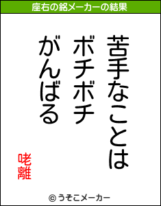 咾離の座右の銘メーカー結果