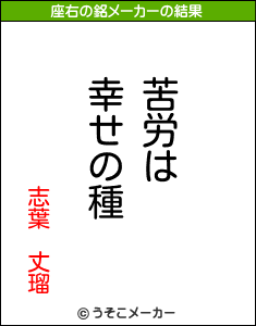志葉　丈瑠の座右の銘メーカー結果