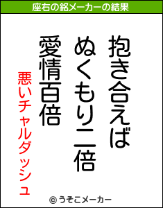 悪いチャルダッシュの座右の銘メーカー結果