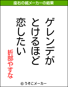 折部やすなの座右の銘メーカー結果