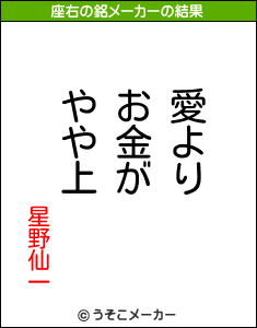 星野仙一の座右の銘メーカー結果