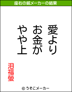 泪福螢の座右の銘メーカー結果