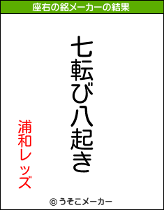 浦和レッズの座右の銘メーカー結果