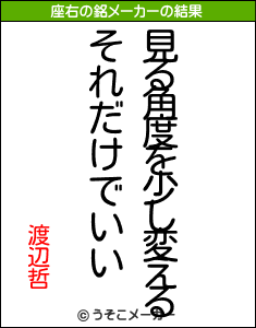 渡辺哲の座右の銘メーカー結果