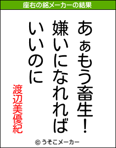 渡辺美優紀の座右の銘メーカー結果