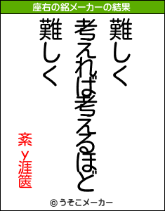 紊у涯篋の座右の銘メーカー結果