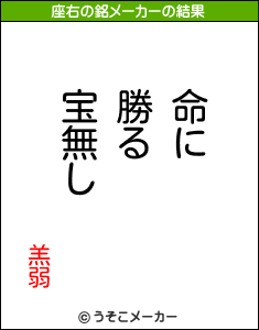 羔弱の座右の銘メーカー結果