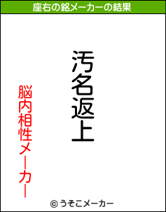 脳内相性メーカーの座右の銘メーカー結果