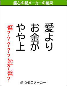 臂?????腟?臂?の座右の銘メーカー結果